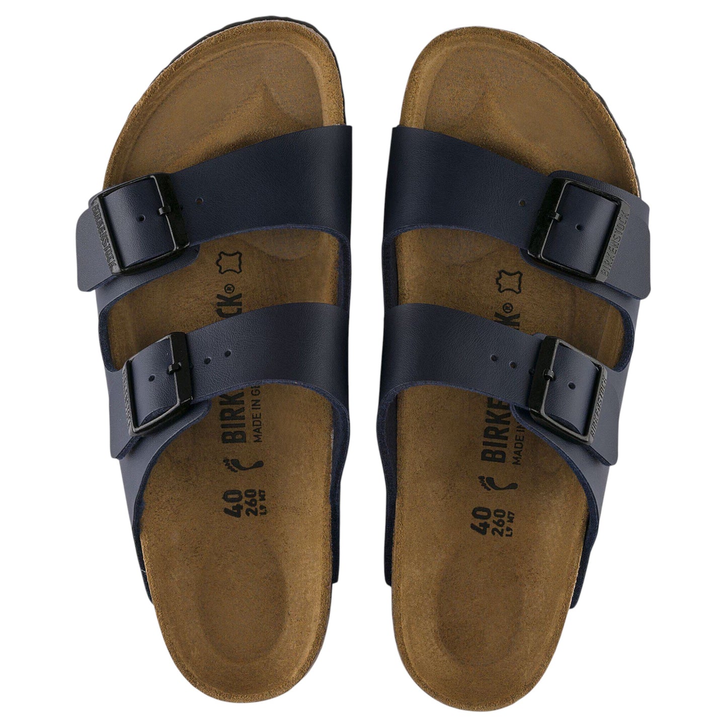 Womens Birkenstock Arizona Birko-Flor Sandals Blue