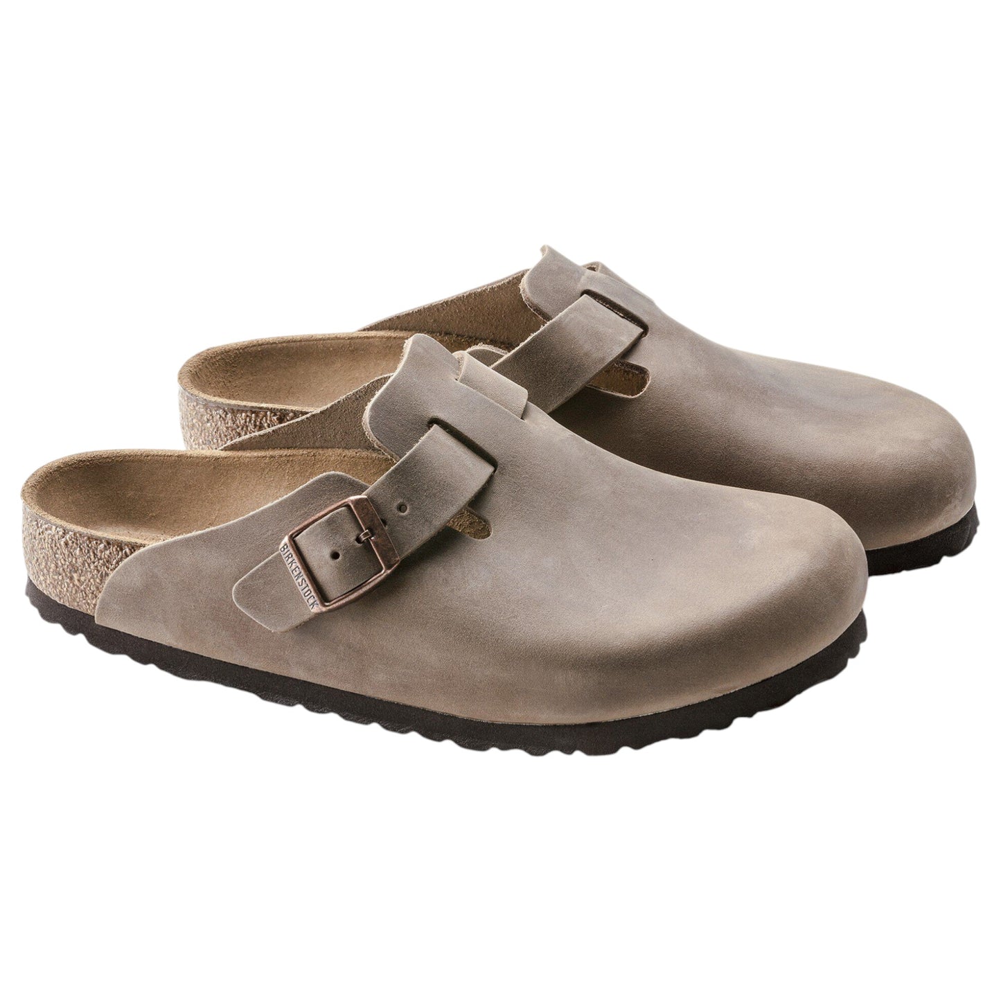Mens Birkenstock Boston Oiled Leather Regular Sandals Tabacco Brown