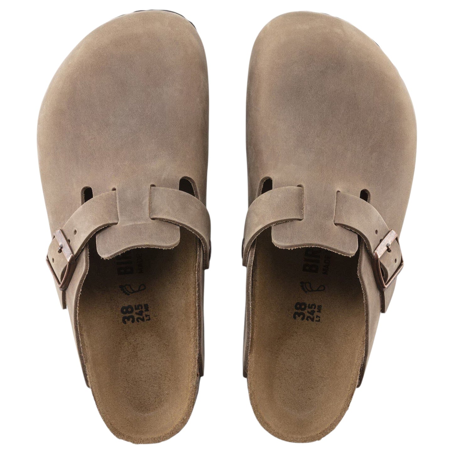 Mens Birkenstock Boston Oiled Leather Regular Sandals Tabacco Brown