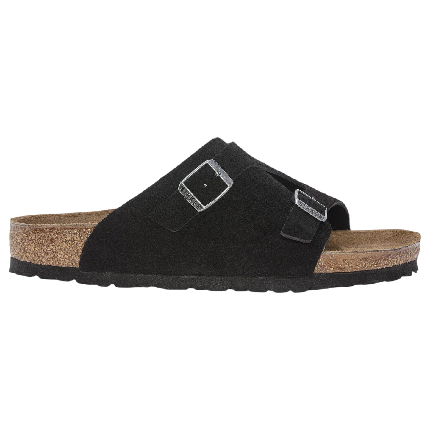 Mens Birkenstock Zurich Suede Leather Regular Sandals Black
