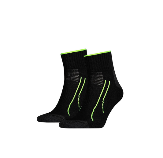 2 Pack Mens Puma Performance Training Quarter Crew Socks Black