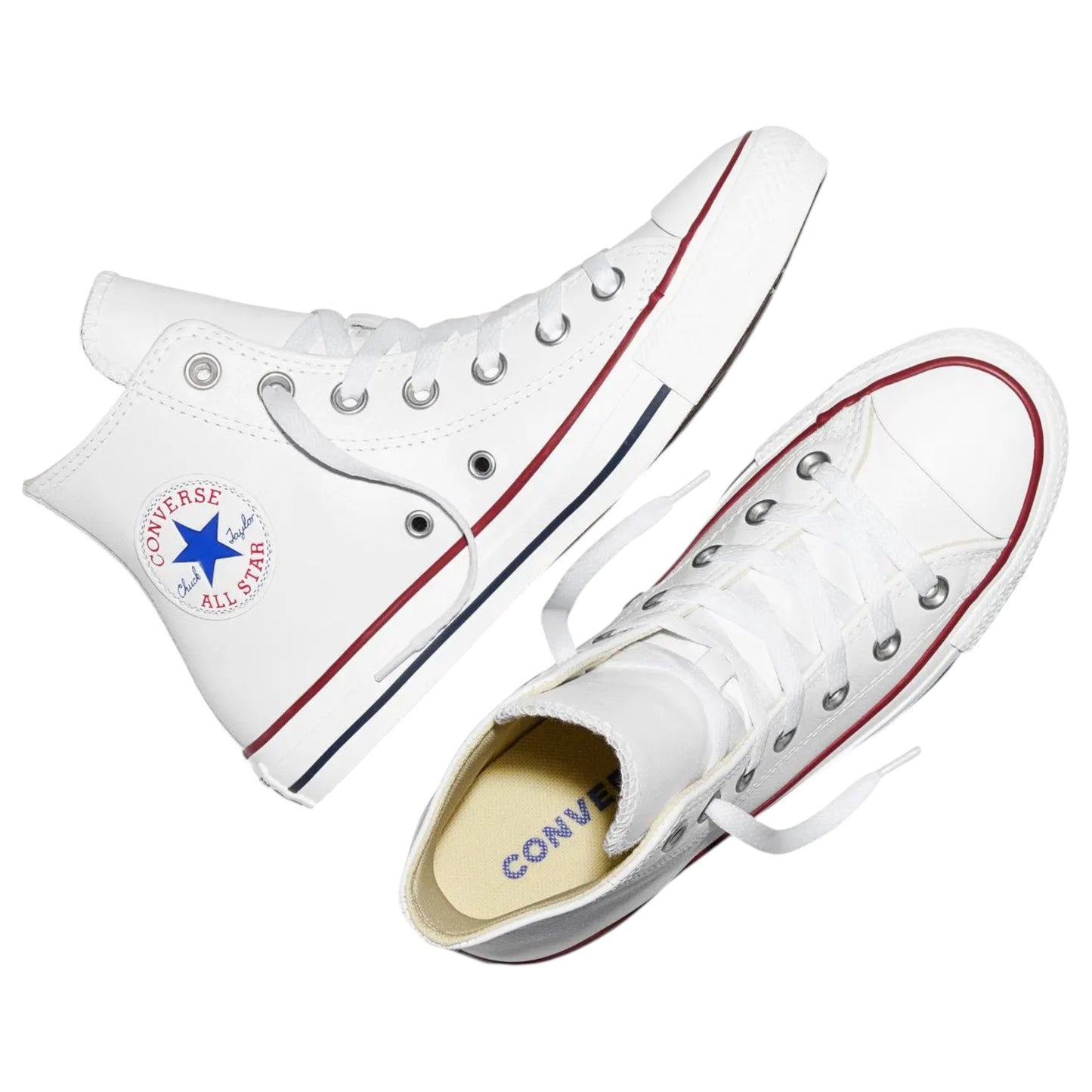 Unisex Adults Converse Chuck Taylor All Star Leather High Top Shoes White