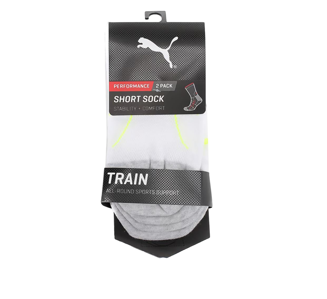 10 Pack Mens Puma Performance Training Quarter Crew Socks Black/White