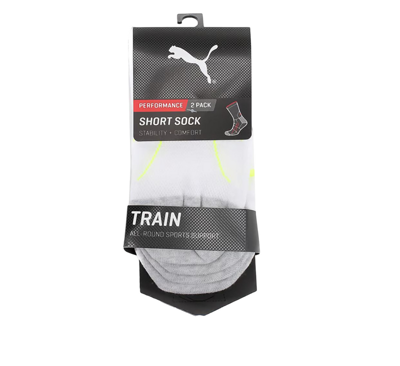 2 x Unisex Puma Performance Training Quarter Crew White Socks