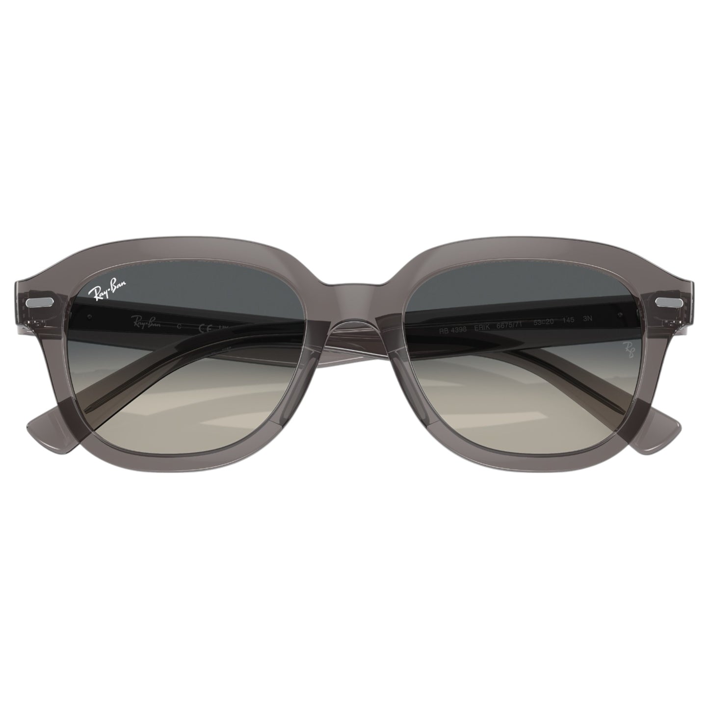 Unisex Adults Ray-Ban Erik RB4398 Sunglasses Polished Opal Dark Grey