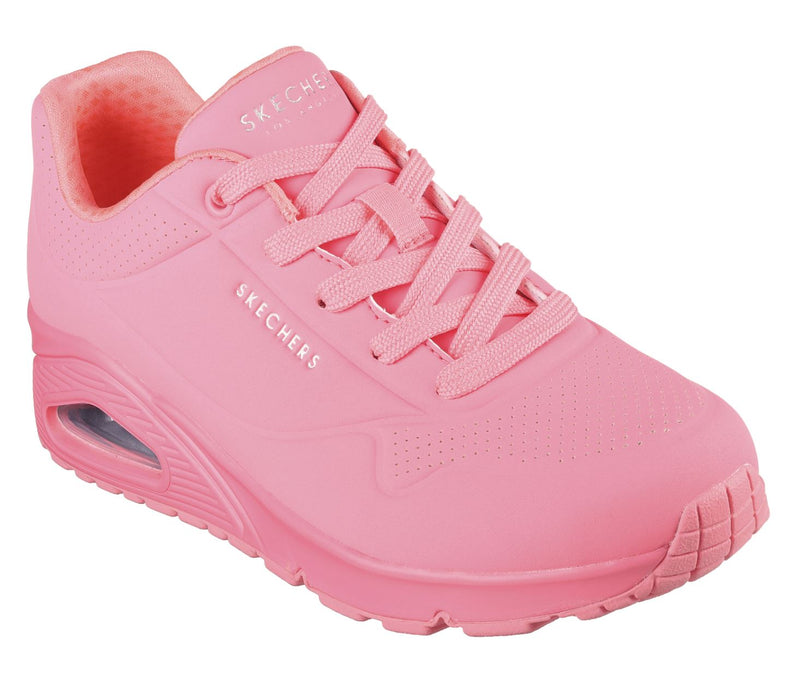 Womens Skechers Uno - Stand On Air Coral Lace Up Sneaker Shoes