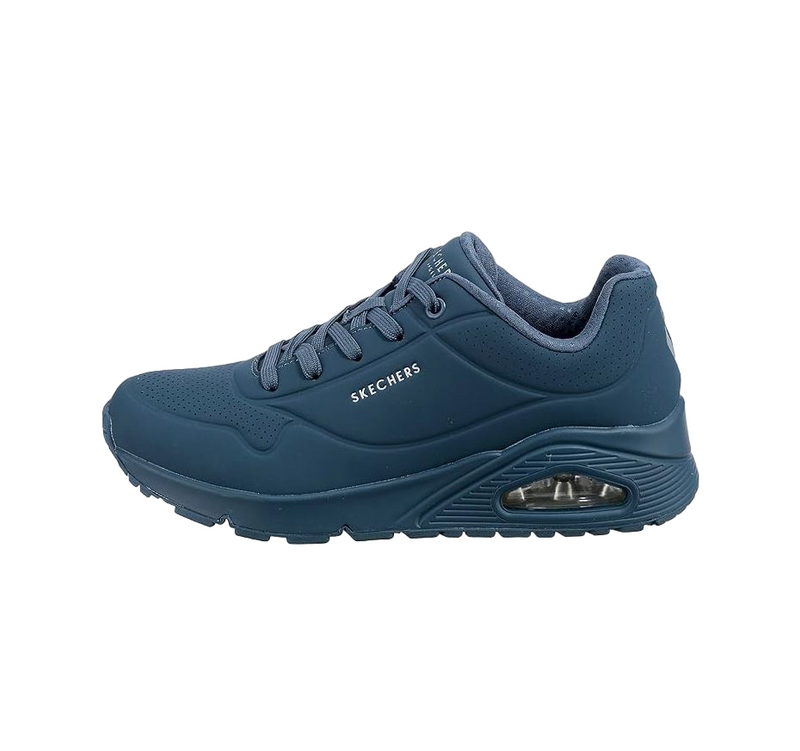 Mens Skechers Uno - Stand On Air Slate Blue Lace Up Sneaker Shoes