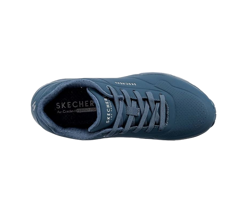 Mens Skechers Uno - Stand On Air Slate Blue Lace Up Sneaker Shoes