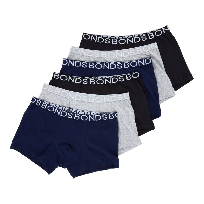 24 X Bonds Boys Trunks Underwear Black / Grey / Navy