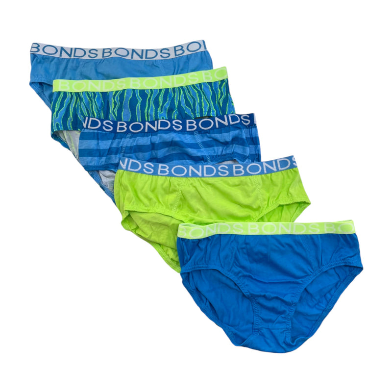 20 X Bonds Boys Briefs Multi Coloured Underwear