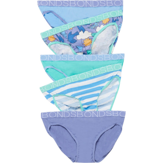 5 Pack Kids Girls Bonds  Underwear Multi