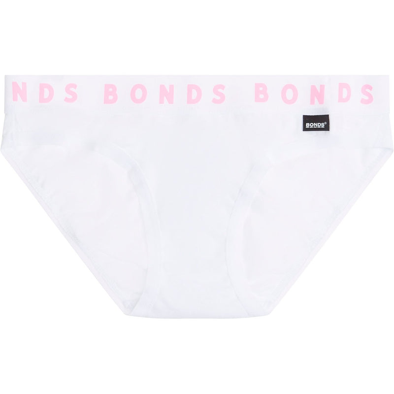 2 x Bonds Girls Stretchies Bikini Underwear Brief Kids Undies Knickers White