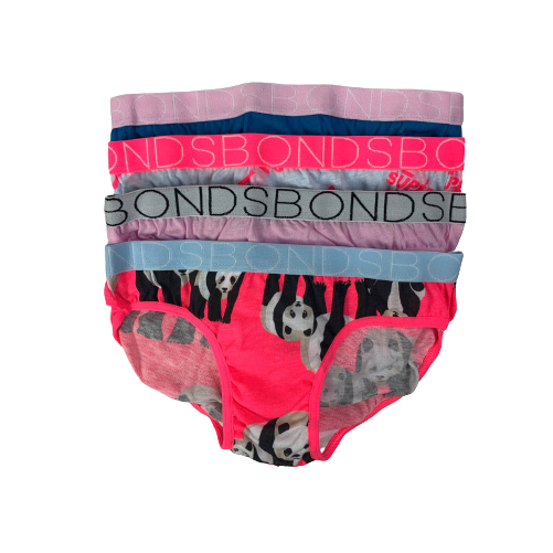 4 Pairs Bonds Girls Kids Underwear Undies Bikini Brief Patterned Print Ha1
