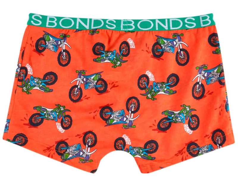 Bonds Boys Kids Underwear 3 Pairs Trunks Boyleg Boxer Shorts Atv Action