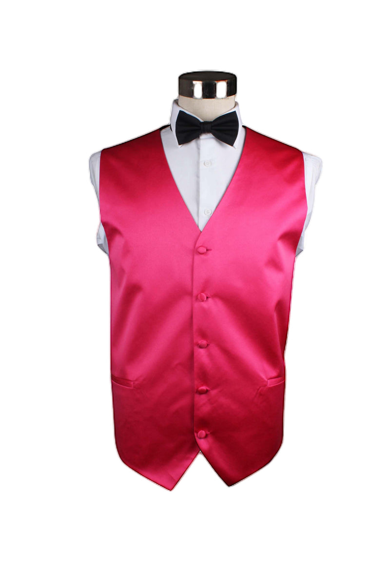 Mens Hot Pink Plain Vest Waistcoat