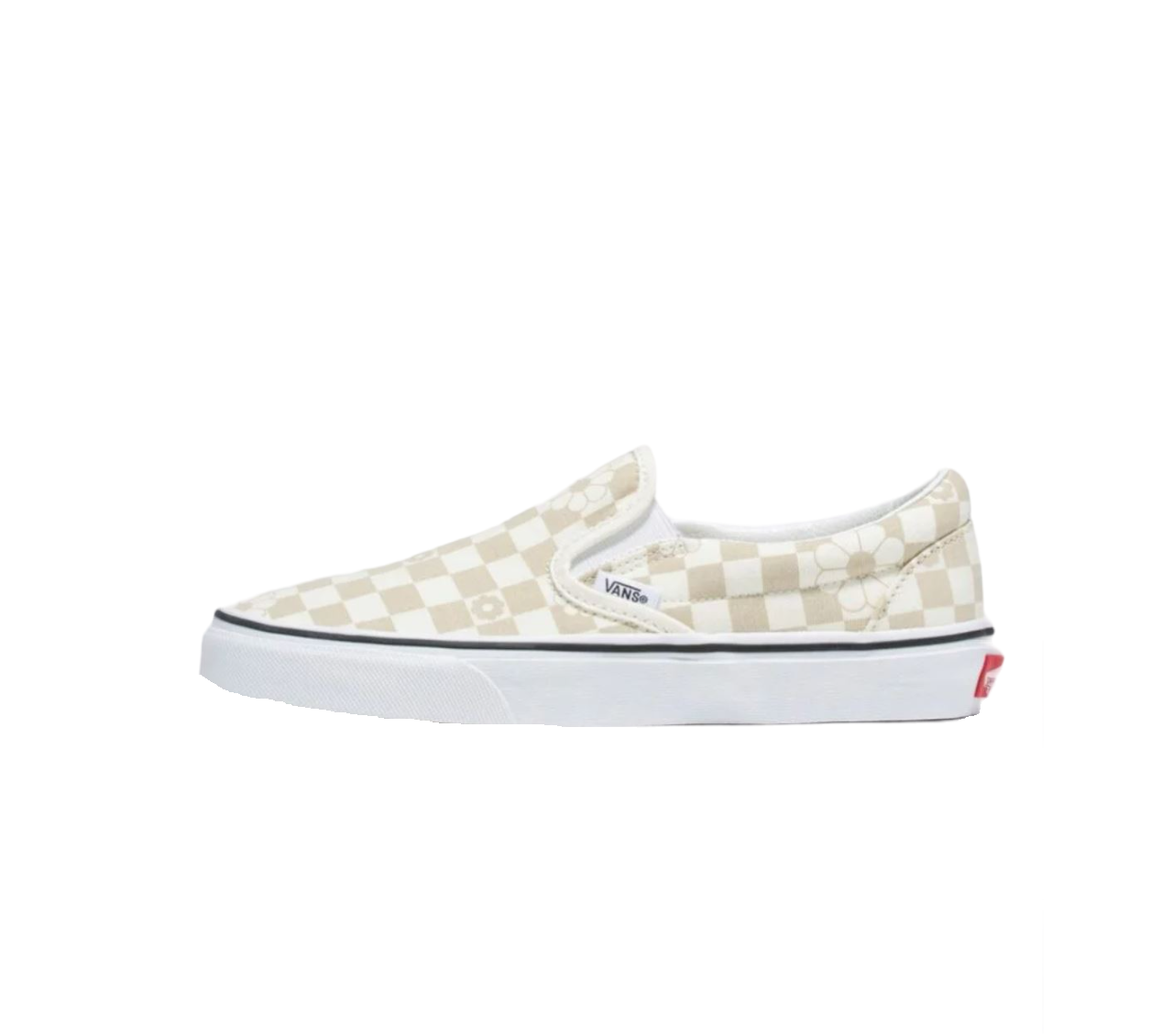 Mens Vans Classic Slip-On Shoes Floral Check Marshmallow
