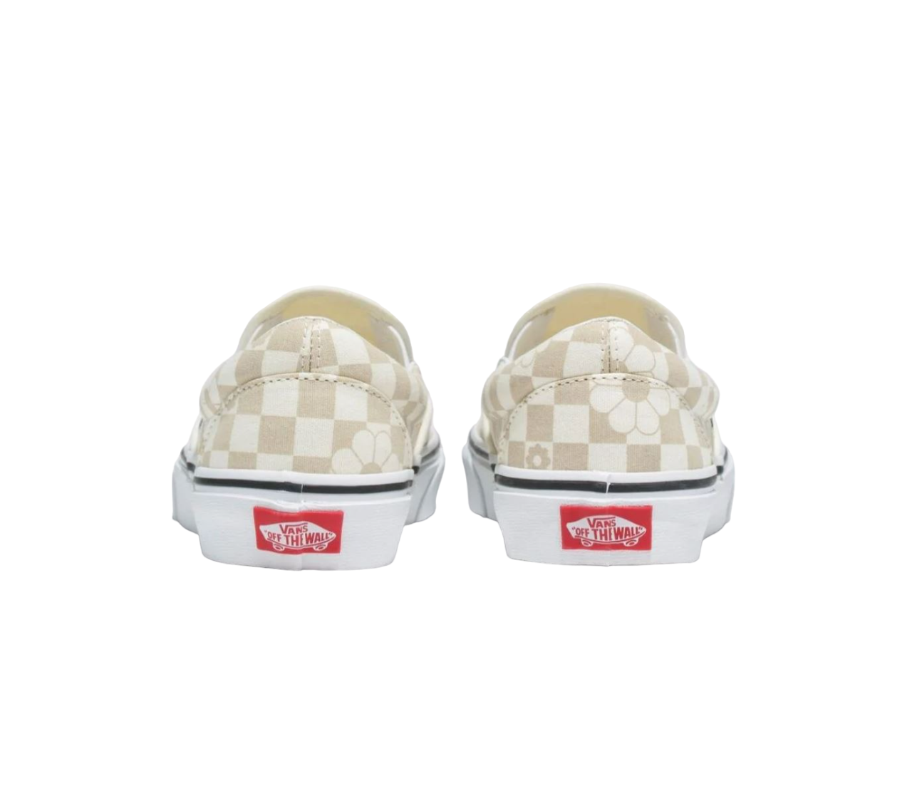 Mens Vans Classic Slip-On Shoes Floral Check Marshmallow