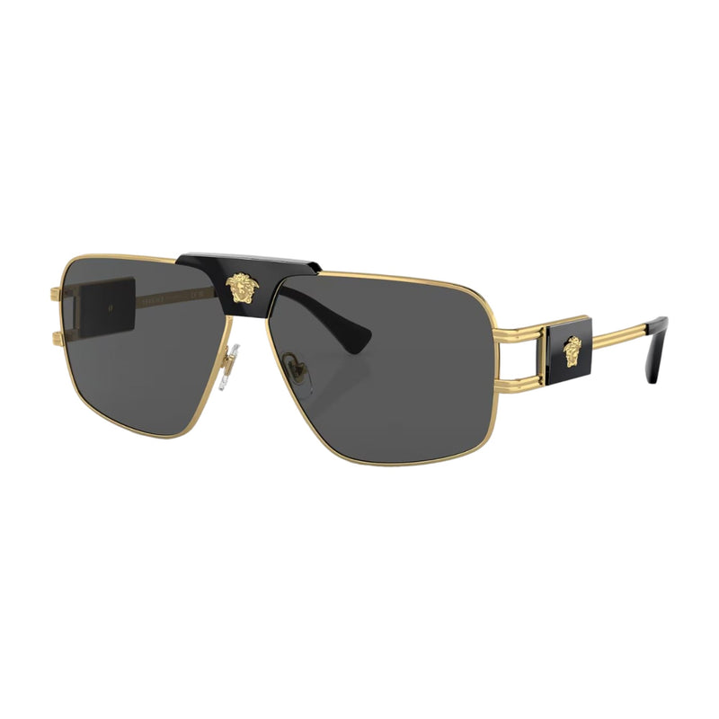Mens Versace Sunglasses Ve 2251 Black Gold/ Dark Grey Sunnies
