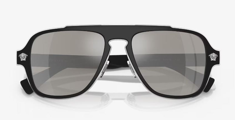 Mens Versace Sunglasses Ve2199 Matt Black/ Light Grey Mirror Silver Sunnies