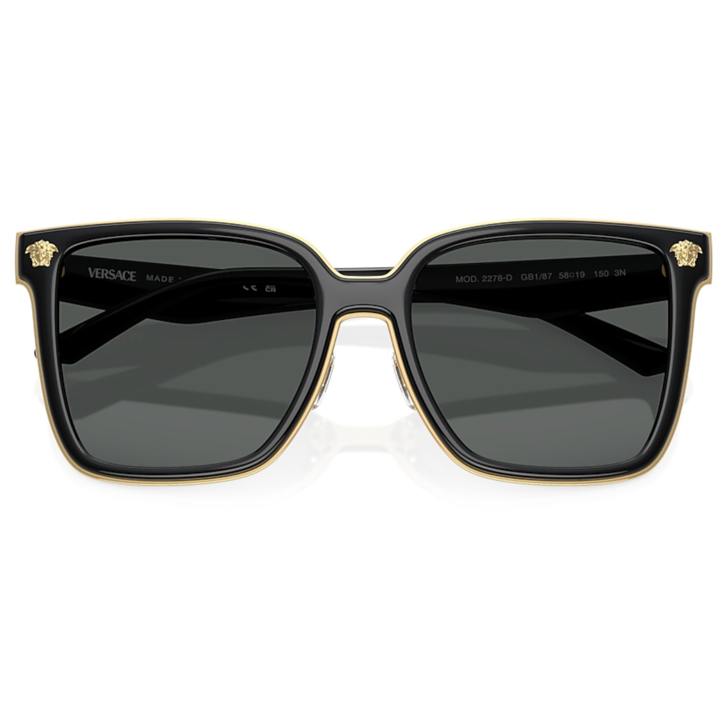Women Versace Ve2278d Gb1/87 Black Butterfly Dark Grey Sunglasses
