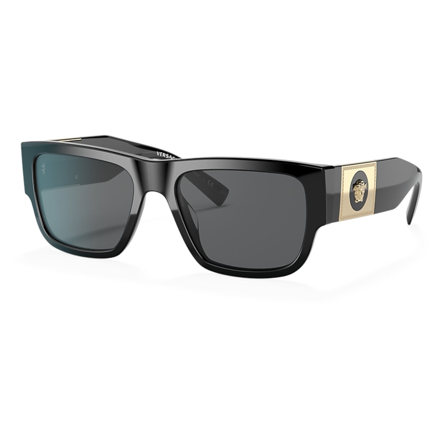 Unisex Versace Ve4406 Gb1/87 Black Rectangle Dark Grey Sunglasses