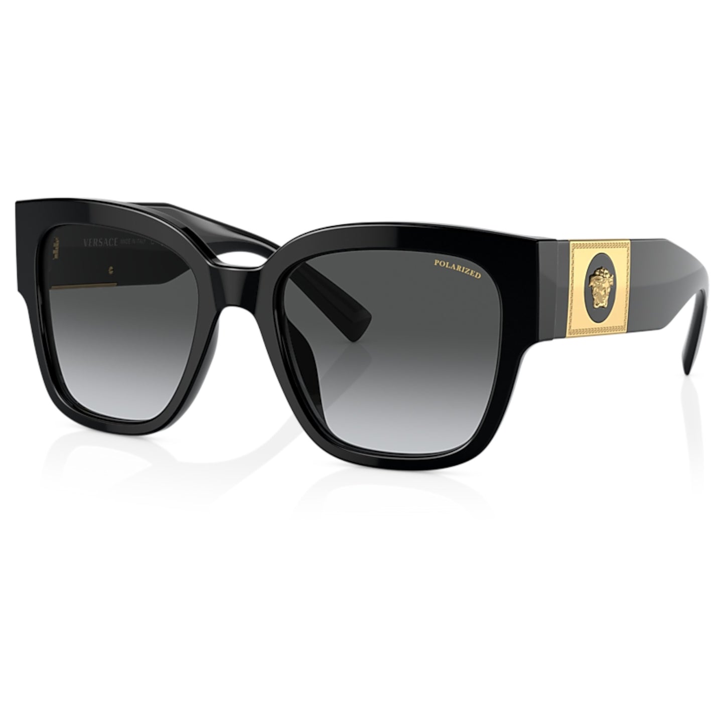 Women Versace Ve4437u Gb1/T3 Black Pillow Polarized Grey Gradient Sunglasses
