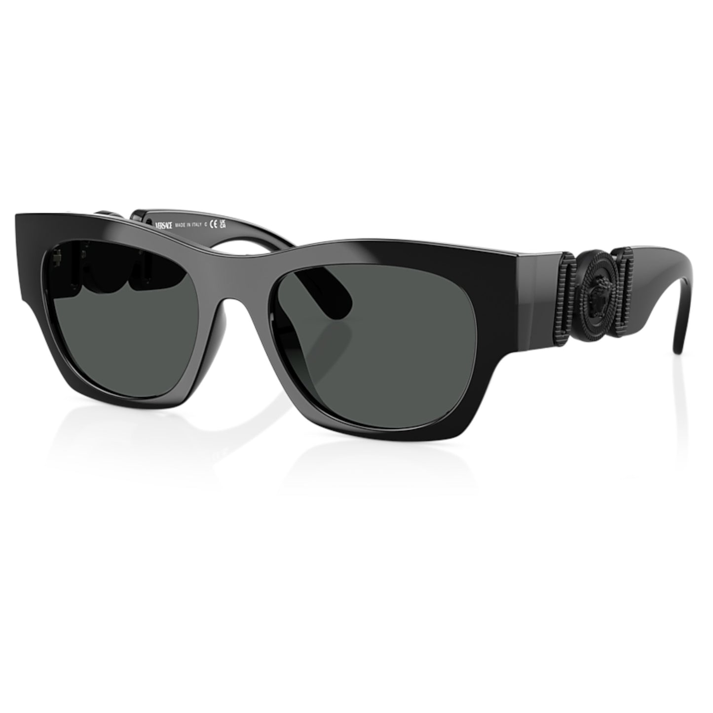 Men Versace Ve4479u 536087 Black Square Dark Grey Sunglasses
