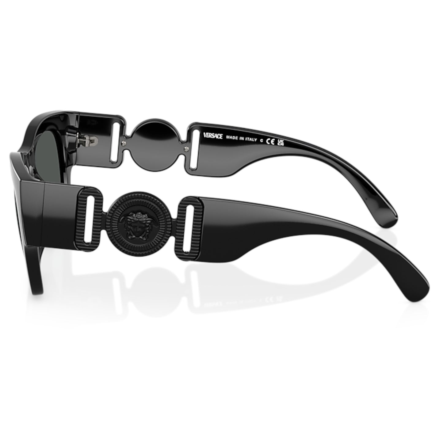 Men Versace Ve4479u 536087 Black Square Dark Grey Sunglasses