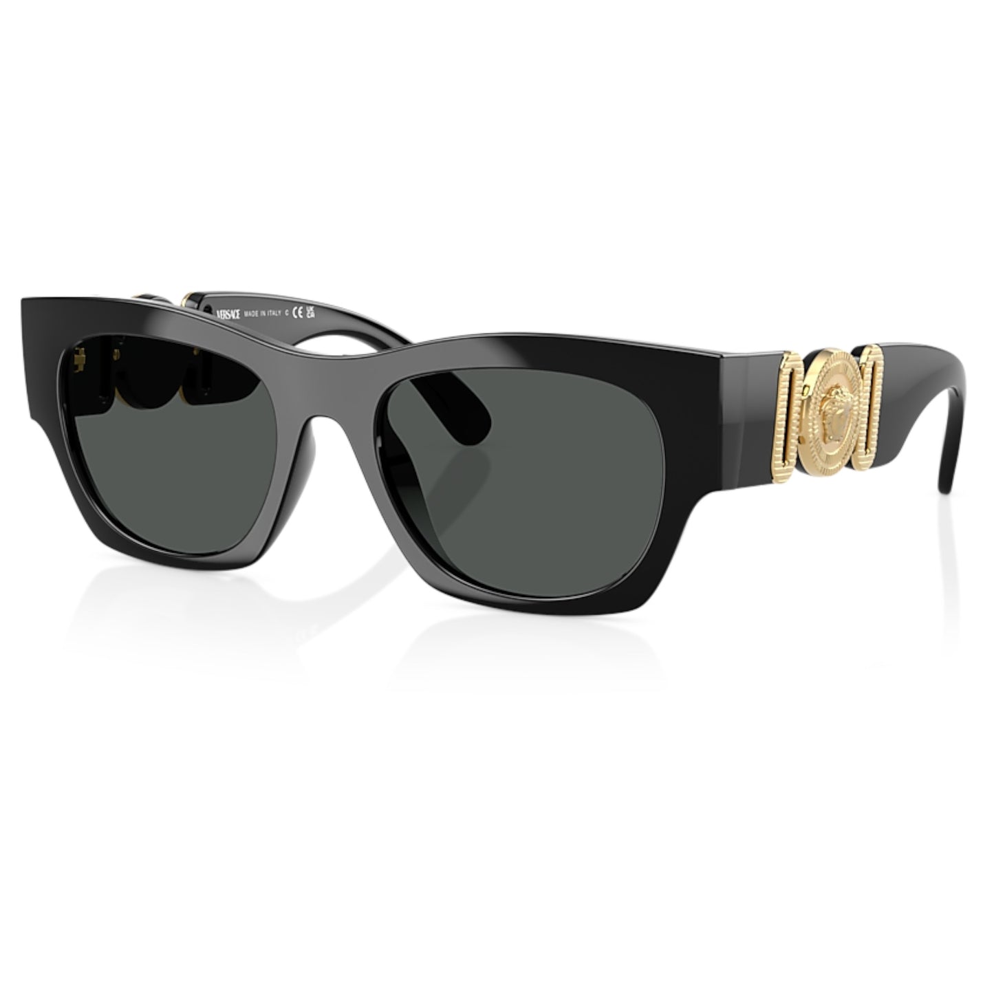 Men Versace Ve4479u Gb1/87 Black Square Dark Grey Sunglasses