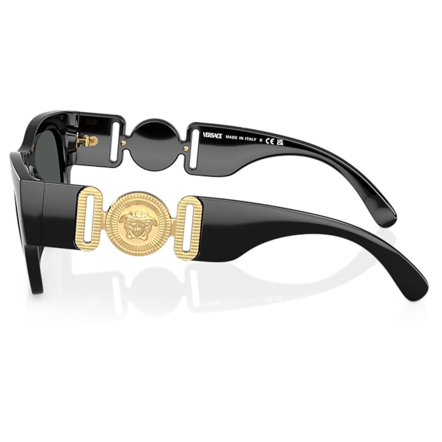 Men Versace Ve4479u Gb1/87 Black Square Dark Grey Sunglasses