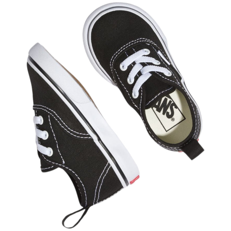 Vans Toddler Authentic Elastic Lace Black/ True White Lace Up  Shoes