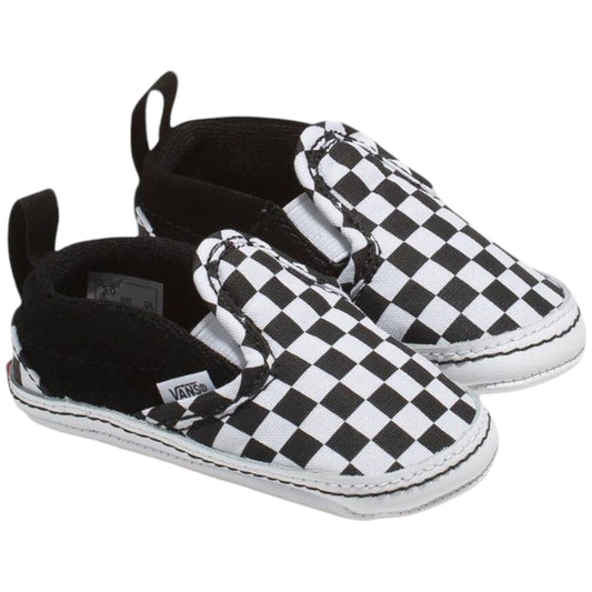 Infant Boys Vans Infant Slip-On V Crib Check Shoes Black/True White