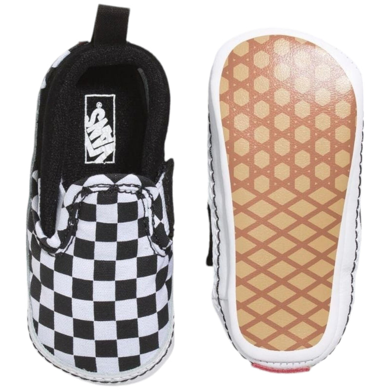 Vans Infant Slip-On V Crib Checkerboard Black/ True White Shoes