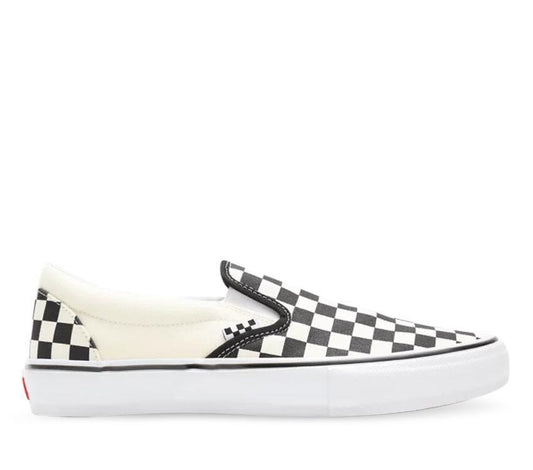 Mens Vans Classic Slip-On Shoes Black And White Checker/White