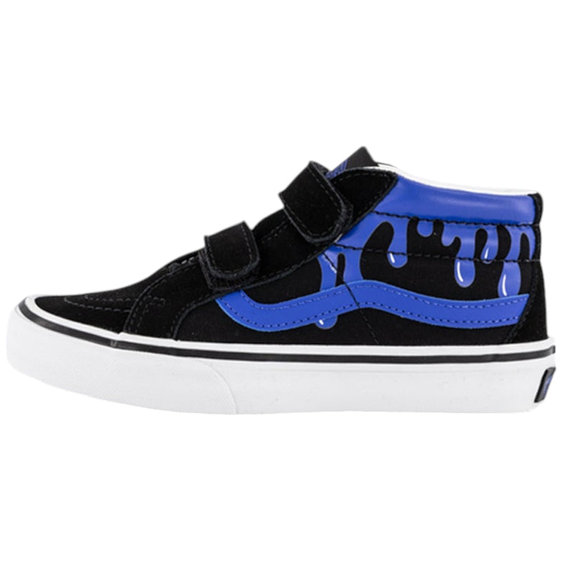 Vans Kids Sk8-Mid Reissue V Glow Slime Black/ Blue Boys Strap Shoes