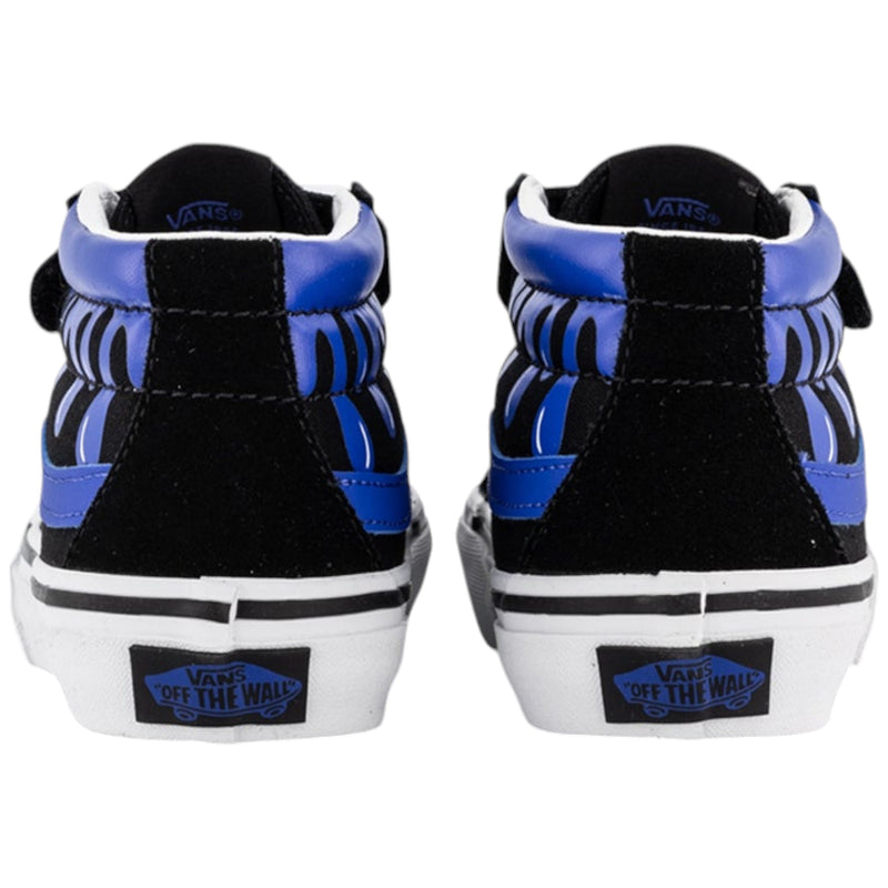 Vans Kids Sk8-Mid Reissue V Glow Slime Black/ Blue Boys Strap Shoes