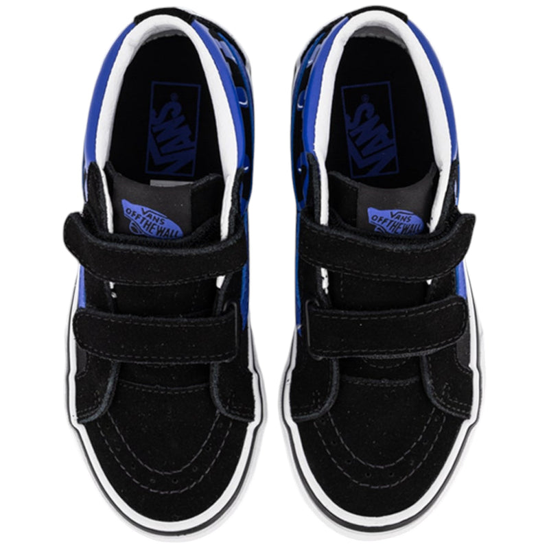 Vans Kids Sk8-Mid Reissue V Glow Slime Black/ Blue Boys Strap Shoes