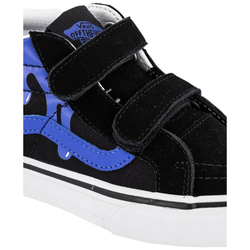 Vans Kids Sk8-Mid Reissue V Glow Slime Black/ Blue Boys Strap Shoes