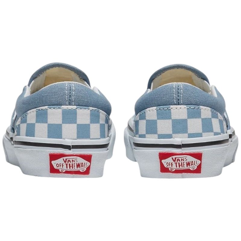 Vans Kids Classic Slip-On Color Theory Checkerboard Dusy Blue Shoes