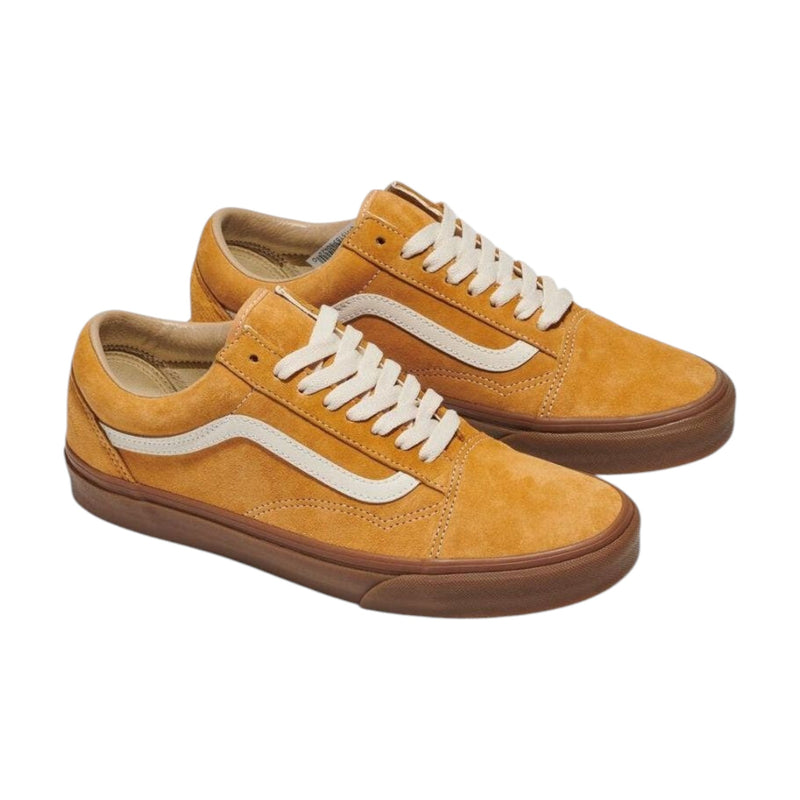 Mens Vans Old Skool Pig Suede Gum Antelope Yellow Lace Up Shoes