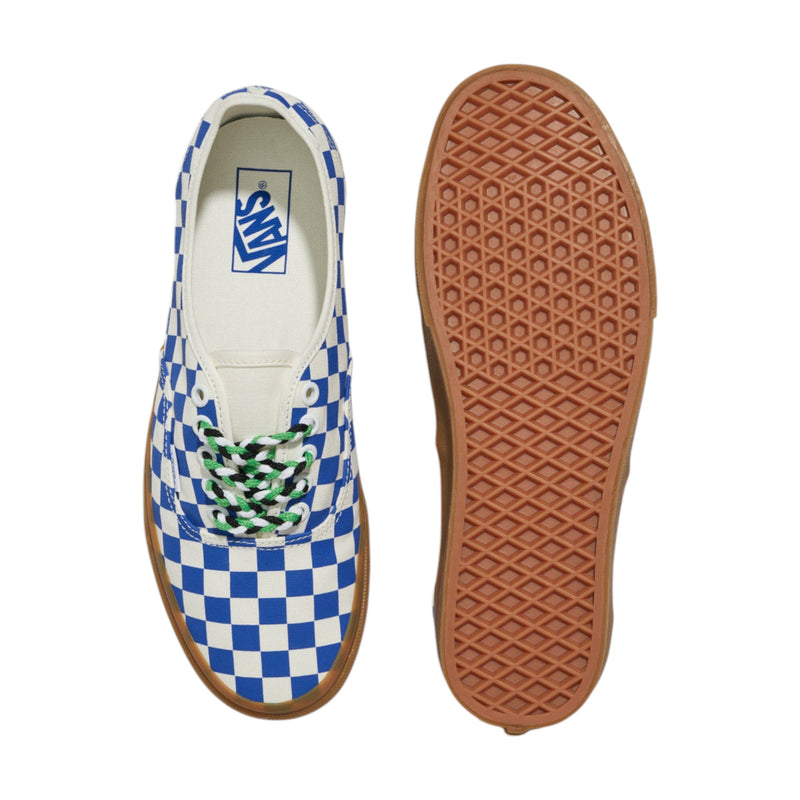 Mens Vans Authentic Checkerboard Blue/ White Lace Up Shoes