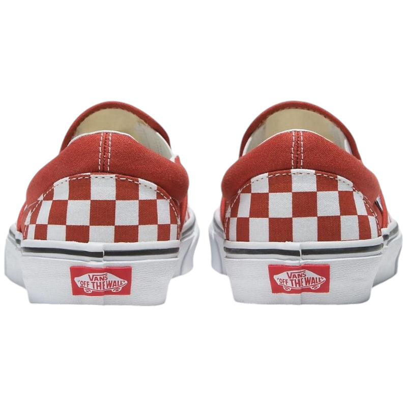 Mens Vans Classic Slip-On Colour Theory Checkerboard Red Slip On Shoes