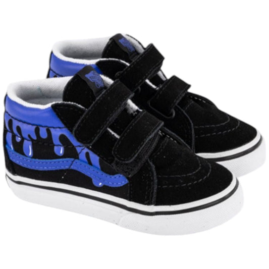 Infant Boys Vans Toddler SK8-Mid Reissue V Glow Shoes Black/Blue