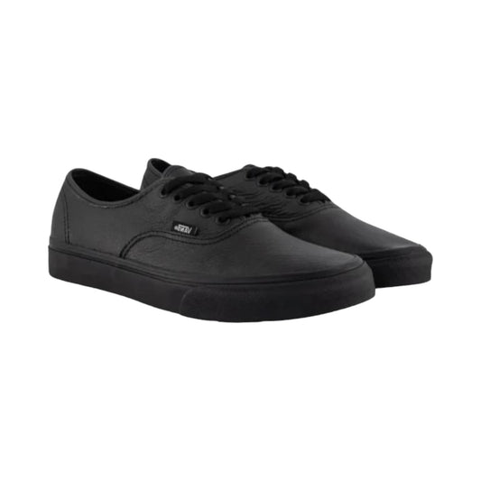 Mens Vans Authentic Leather Shoes Black/Black