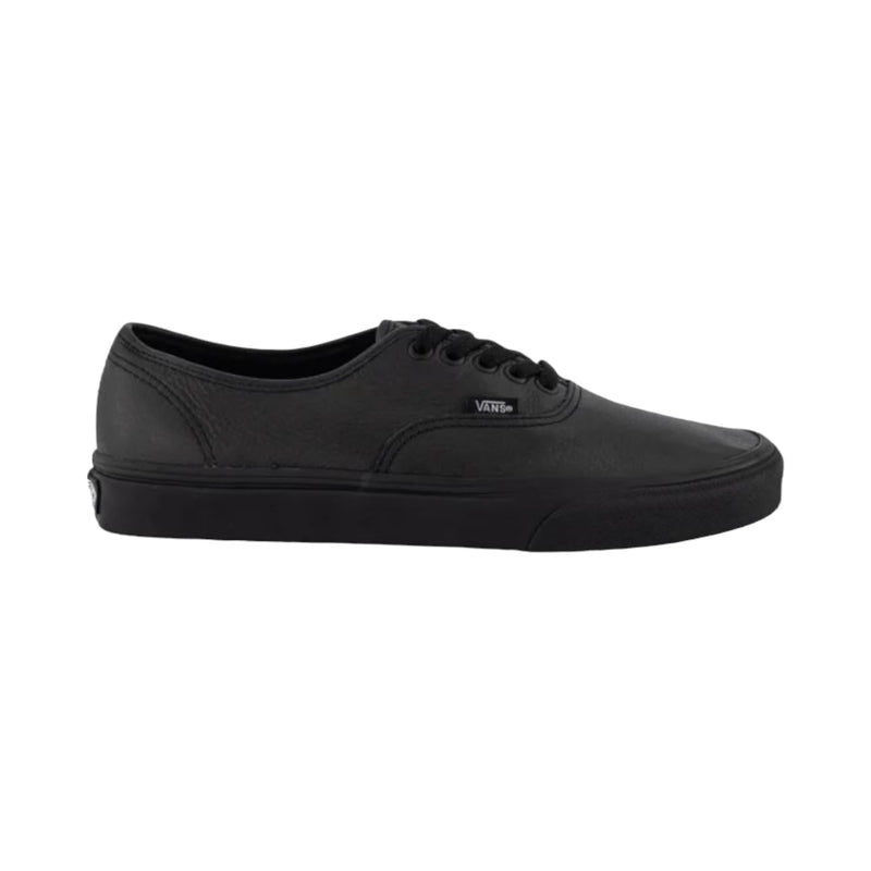 Mens Vans Authentic Leather Black/Black Lace Up Shoes