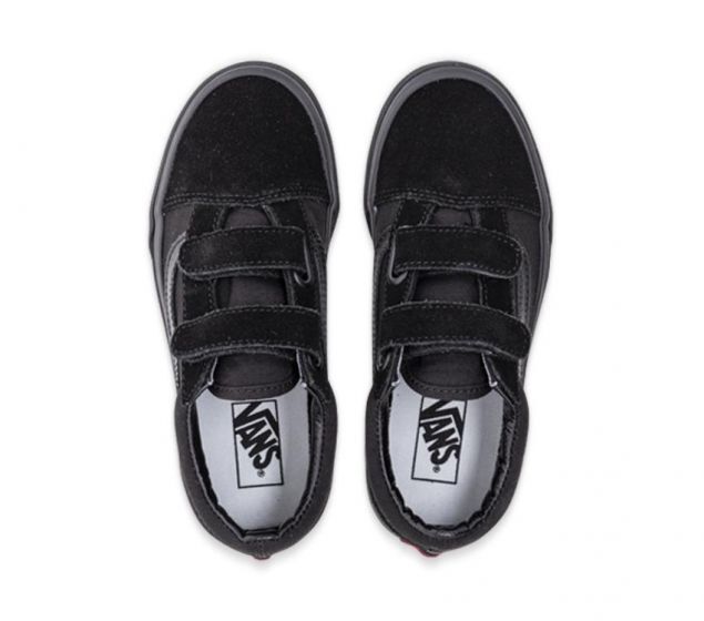 Vans Kids Old Skool V Black/ Black Boys Strap Shoes