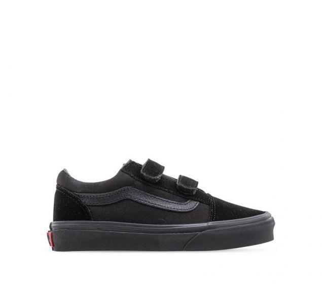 Vans Kids Old Skool V Black/ Black Boys Strap Shoes