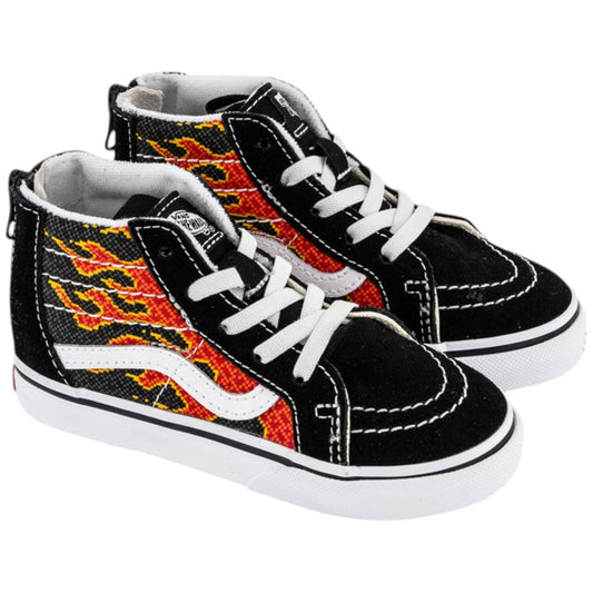 Infant Boys Vans Toddler Sk8-Hi Zip High Top Shoes Black/Red