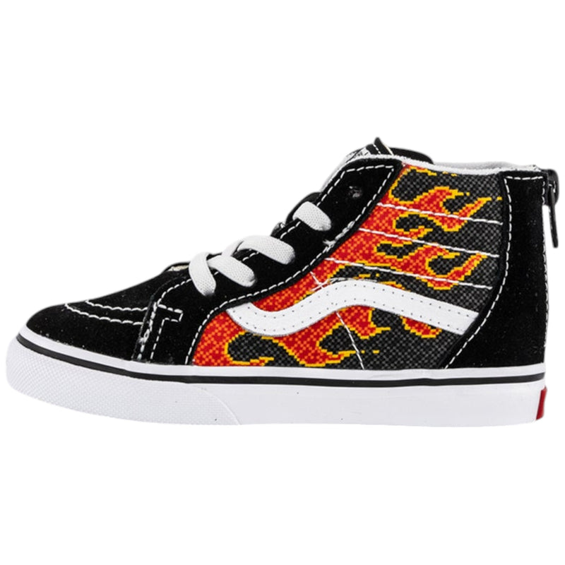 Vans Toddler Sk8-Hi Zip Pixel Flame Black/ Red Shoes