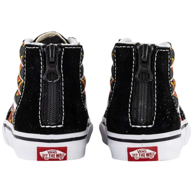 Vans Toddler Sk8-Hi Zip Pixel Flame Black/ Red Shoes